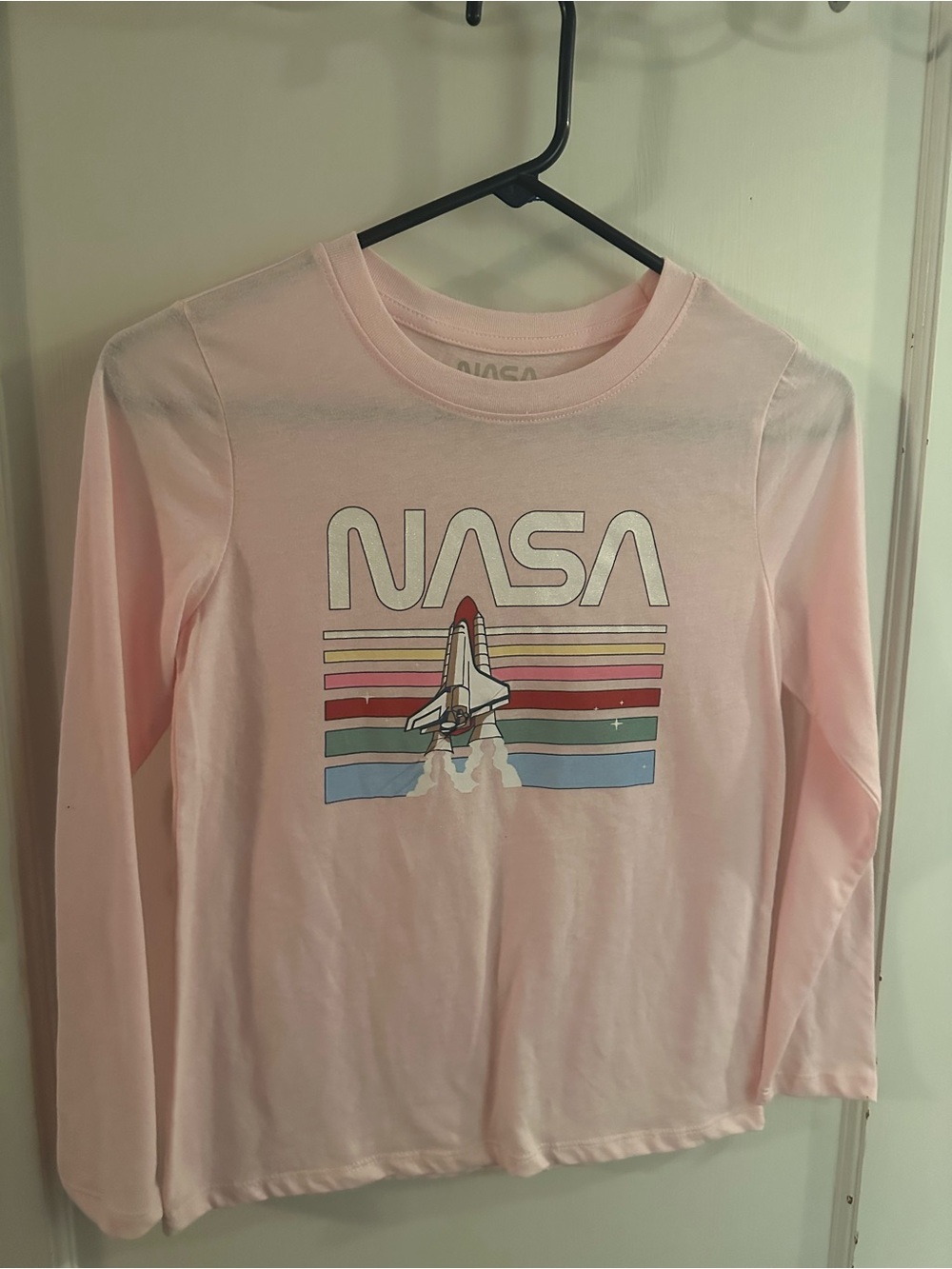 NASA Pink Long-Sleeve Graphic Tee for Kids
